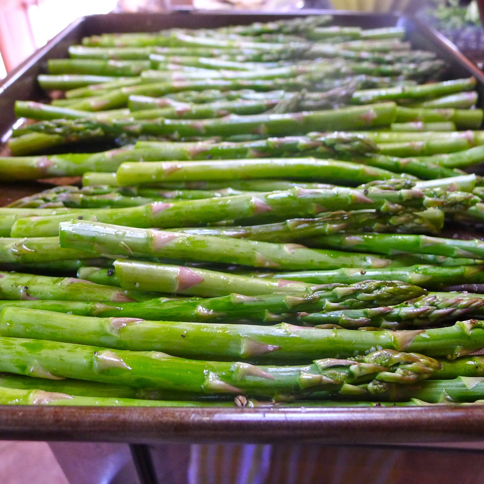 newFOOD tuesdayz Roasted Asparagus with Lemons, Asiago and Almonds
