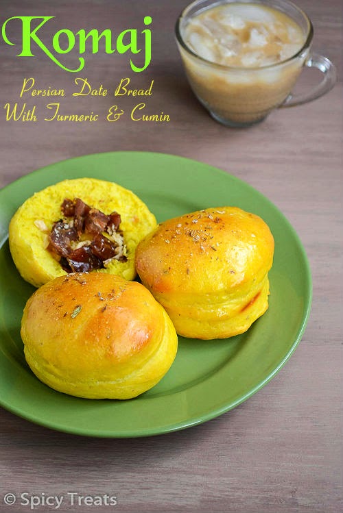 Spicy Treats Komaj Persian Date Bread Filled With Turmeric & Cumin