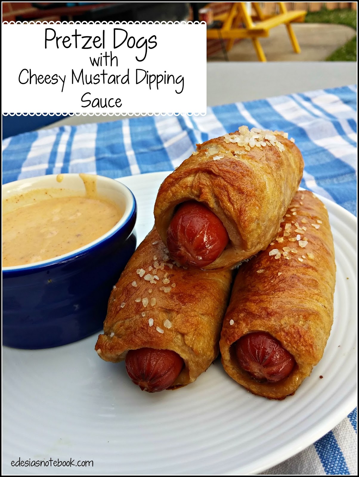 Improv Pretzel Dogs with Cheesy Mustard Dipping Sauce Edesia's Notebook