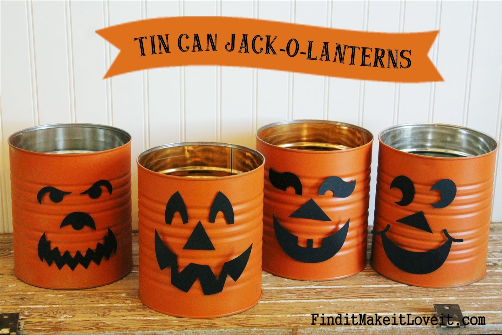 Tin can pumkins Find it, Make it, Love it