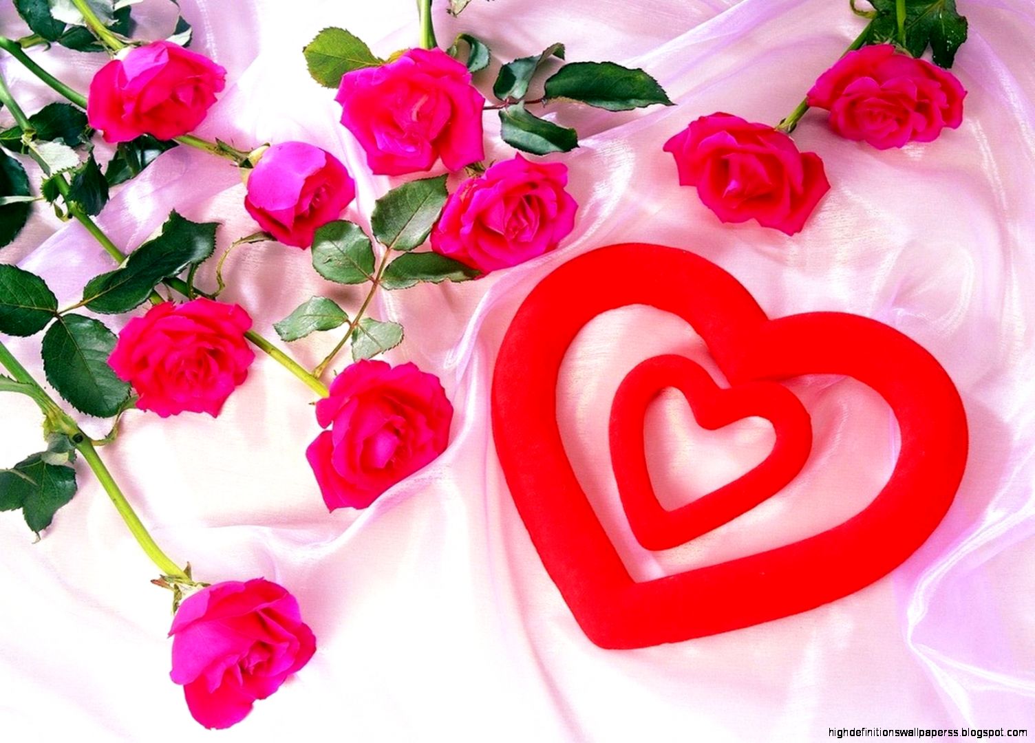 Beautiful Pink Roses and Hearts Beautiful Pink Roses and Hearts