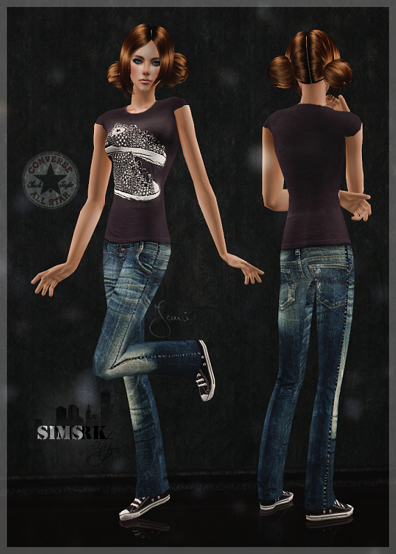 sims -  The Sims 2. Женская одежда: повседневная. Часть 3. - Страница 29 15-+Converse+Outfit+01