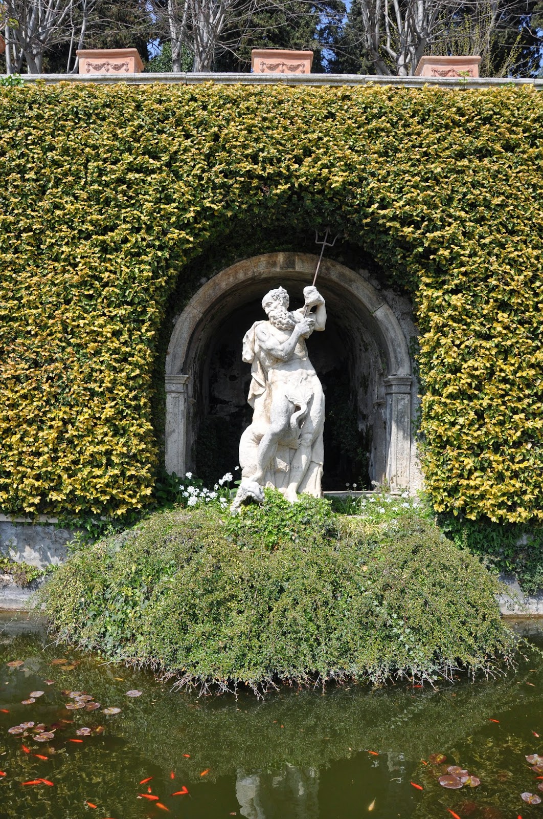 The Neptune fountain in the park of Villa da Schio, Costozza The Neptune fountain in the park of Villa da Schio, Costozza