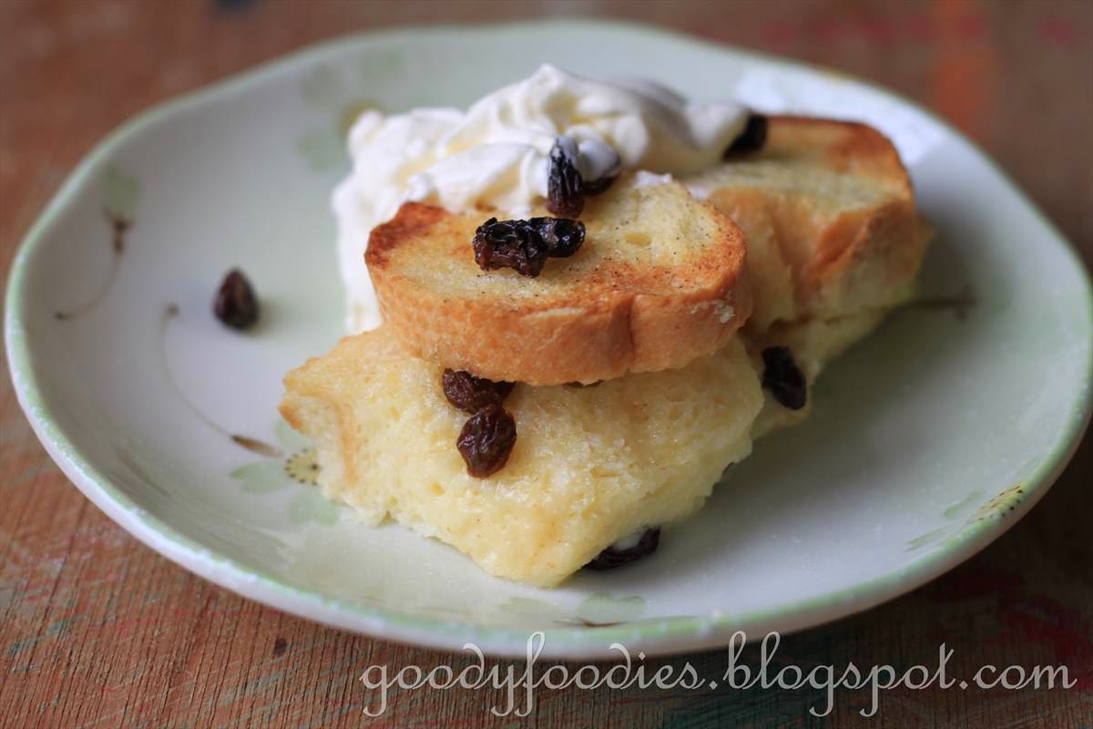 GoodyFoodies Recipe Baguette Bread and Butter Pudding