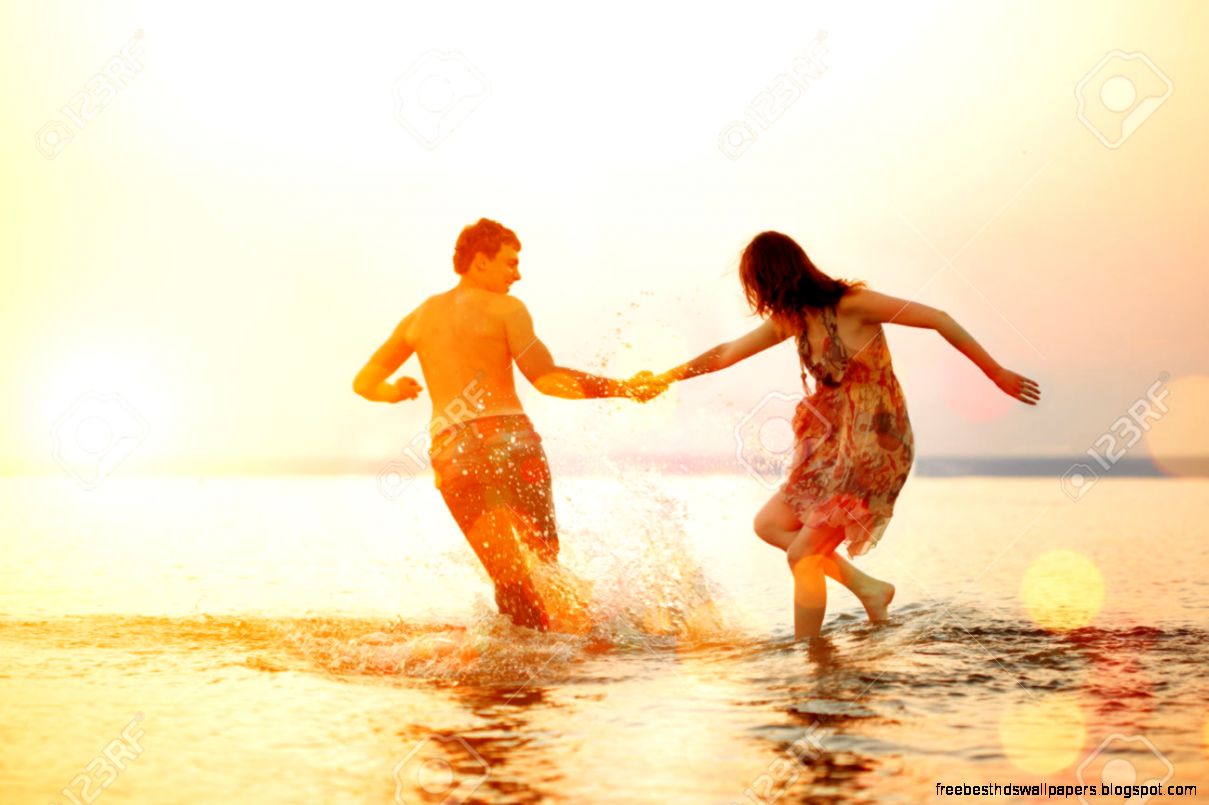Summer Fun Holyday On Beach Background Couple In Love In Beach Summer Fun Holyday On Beach Background Couple In Love In Beach