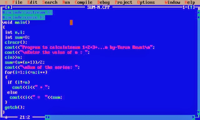 C Programming Calculate Sum 1 2 3 N