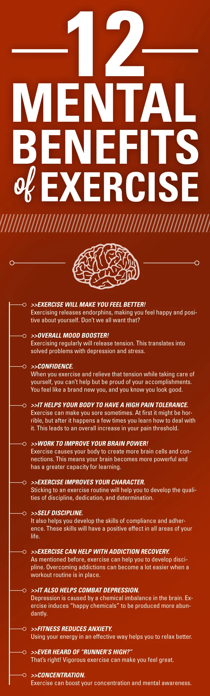 12 Mental Benefits of Exercise #Infographic