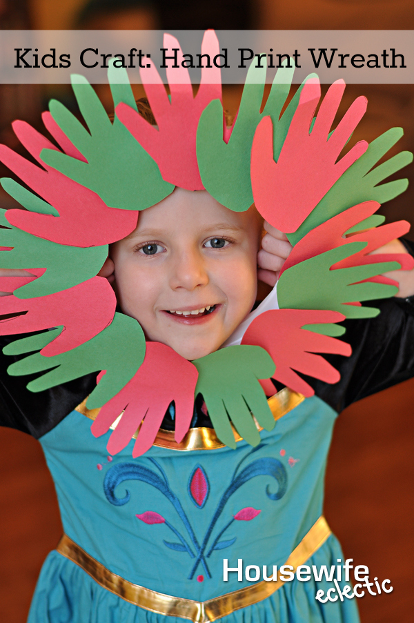 kids craft hand print wreath housewife eclectic
