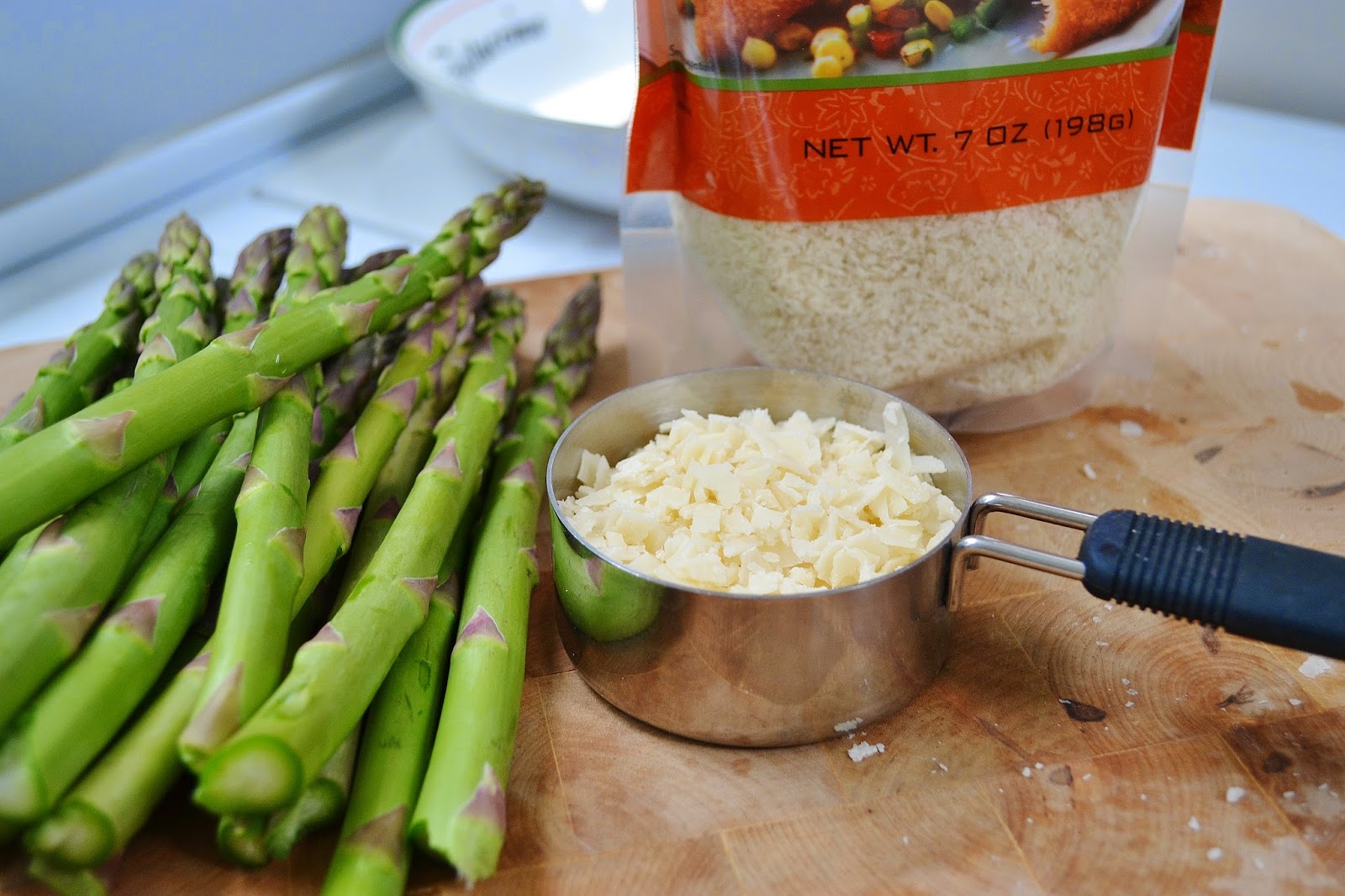 ...with a lil' twist Panko + Parmesan Baked Asparagus "Fries"
