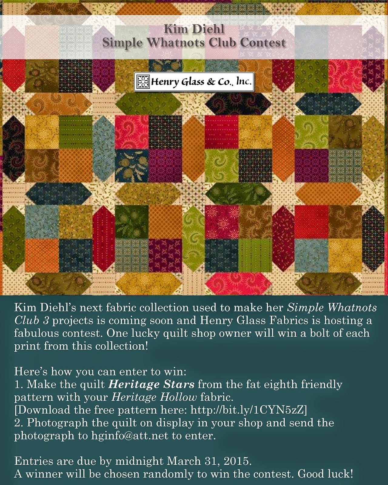 Henry Glass Fabrics Inspiration Simple Whatnots Club Contest