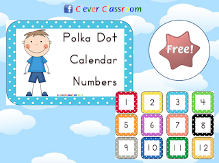 Image of Free Calendar Numbers book box labels Clever Classroom