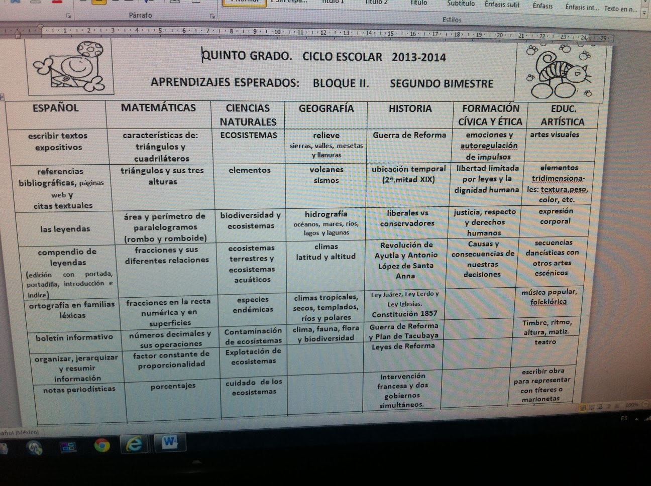 Escuela Lili APRENDIZAJES ESPERADOS. SEGUNDO BIMESTRE. QUINTO GRADO