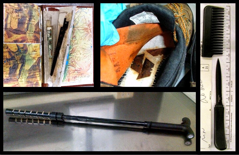 Saw in Bible (MCO), Razors in Shoe (BTR), Stun Cane (BIL), Comb Knife (SNA) Saw in Bible (MCO), Razors in Shoe (BTR), Stun Cane (BIL), Comb Knife (SNA)