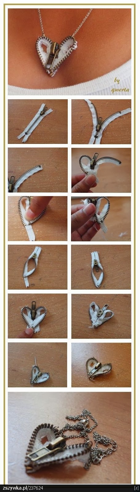 DIY Zipper Heart Necklace