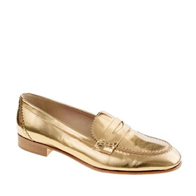 all gold loafers