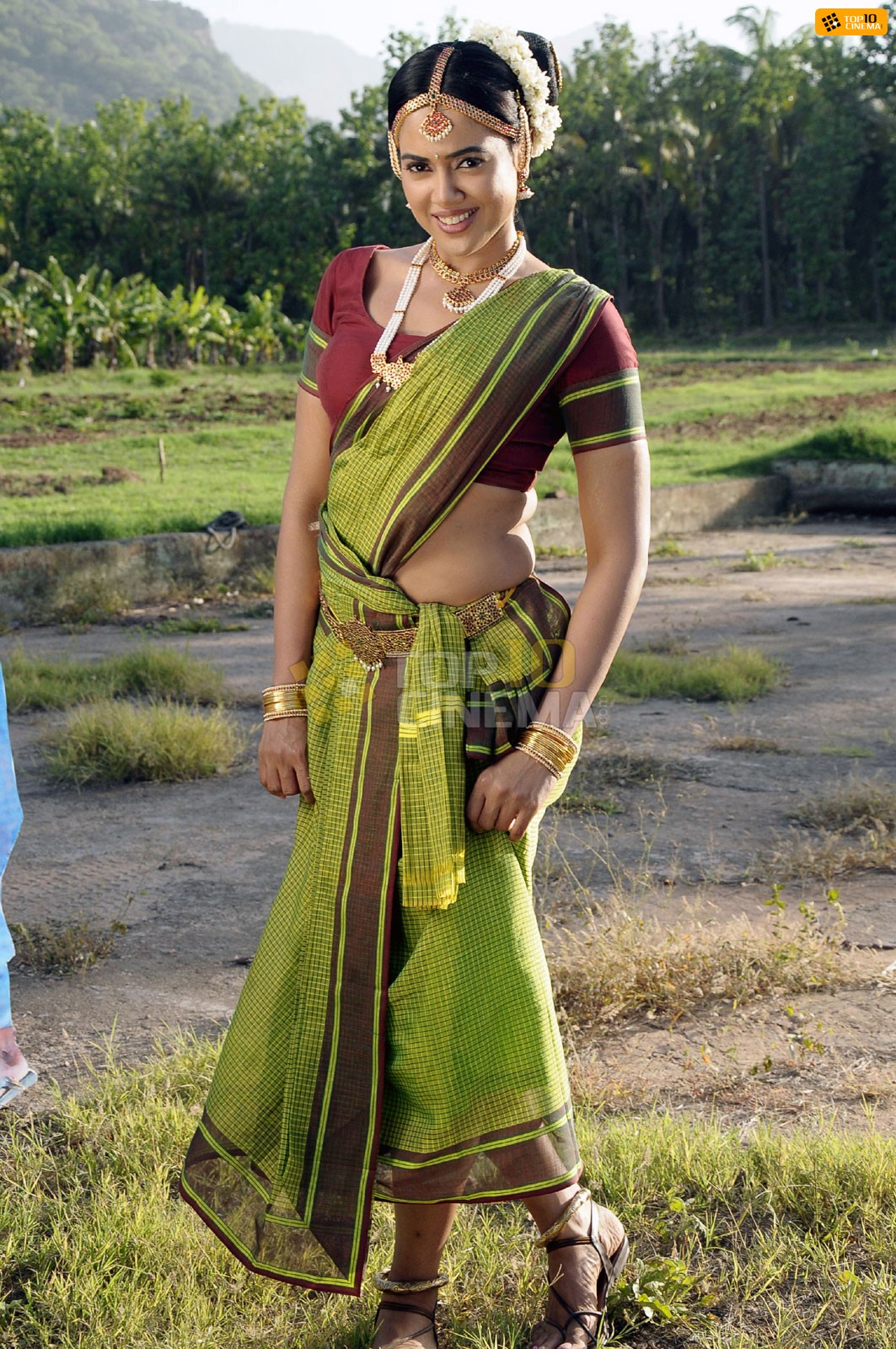Sameera reddy tummy showing - (9) -  Sameera Reddy's Traditional saree hot pics