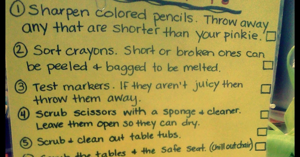 Draw The Line At art room clean up