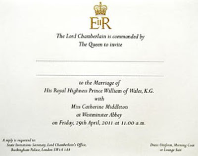 royal wedding invitation 2011. royal wedding invitation