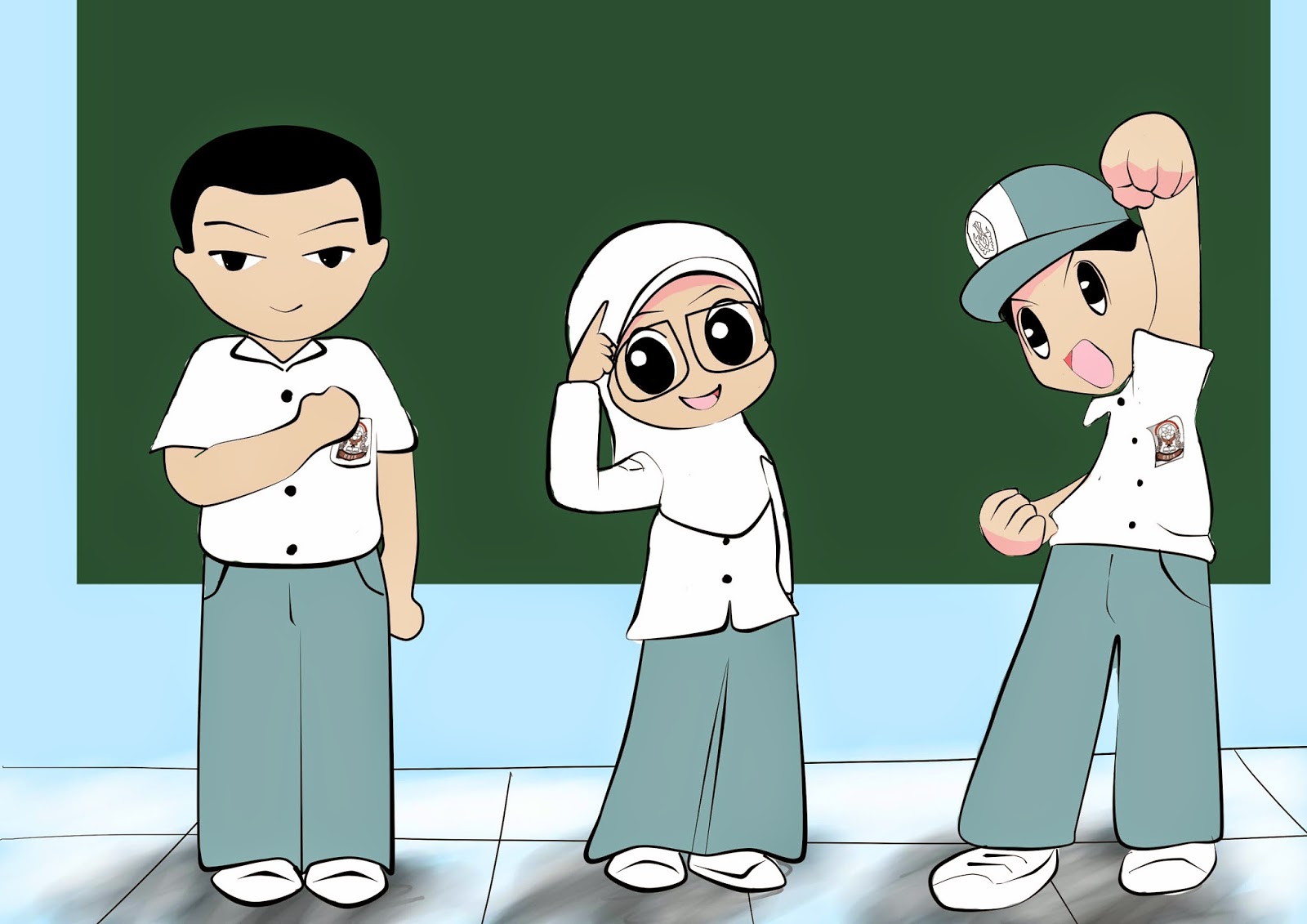 Gambar Kartun Sekolah Islami Untuk Anak Dp BBM Kangen