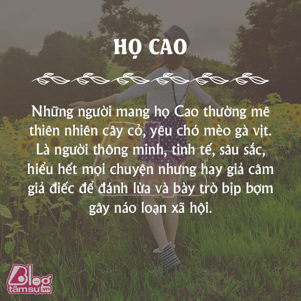 Xem ý nghĩa của 35 "Họ" trong tên của bạn là gì?