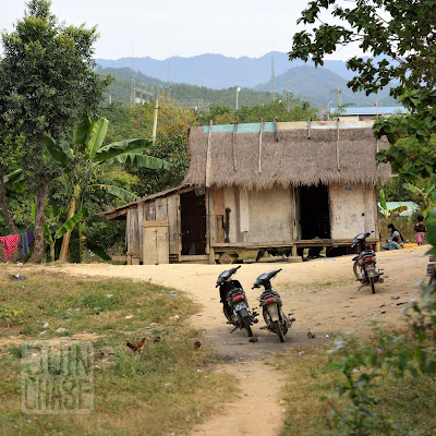 Home in Rural Myanmar A home made from thatched materials in rural Myanmar.