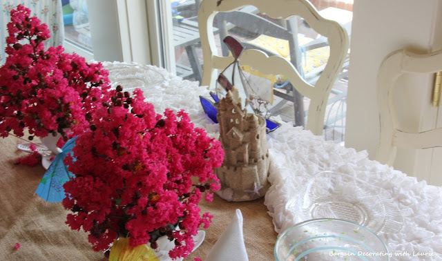 Beachy Tablescape-Bargain Decorating with Laurie