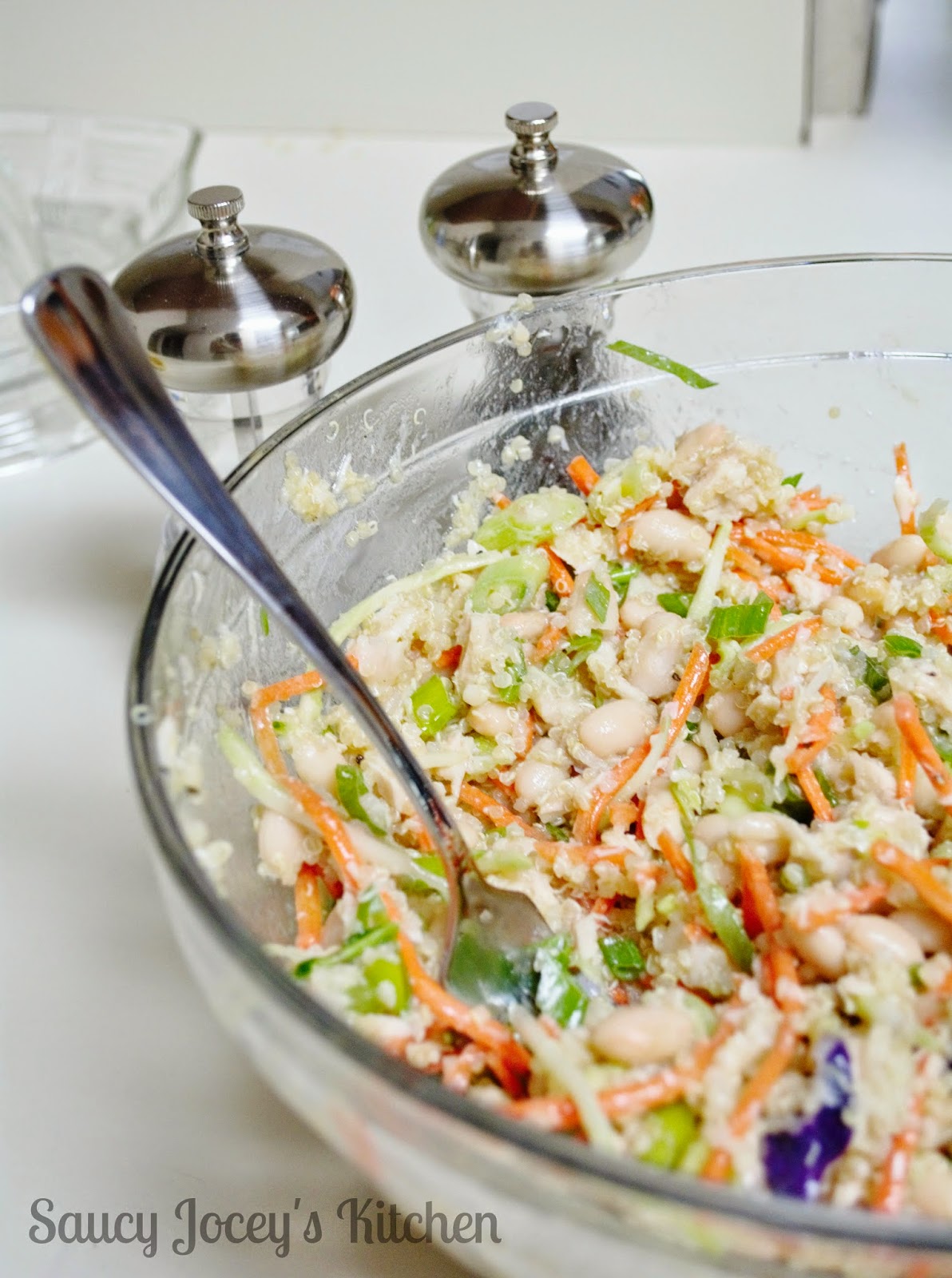 Saucy Jocey's Kitchen Quinoa Tuna and White Bean Salad