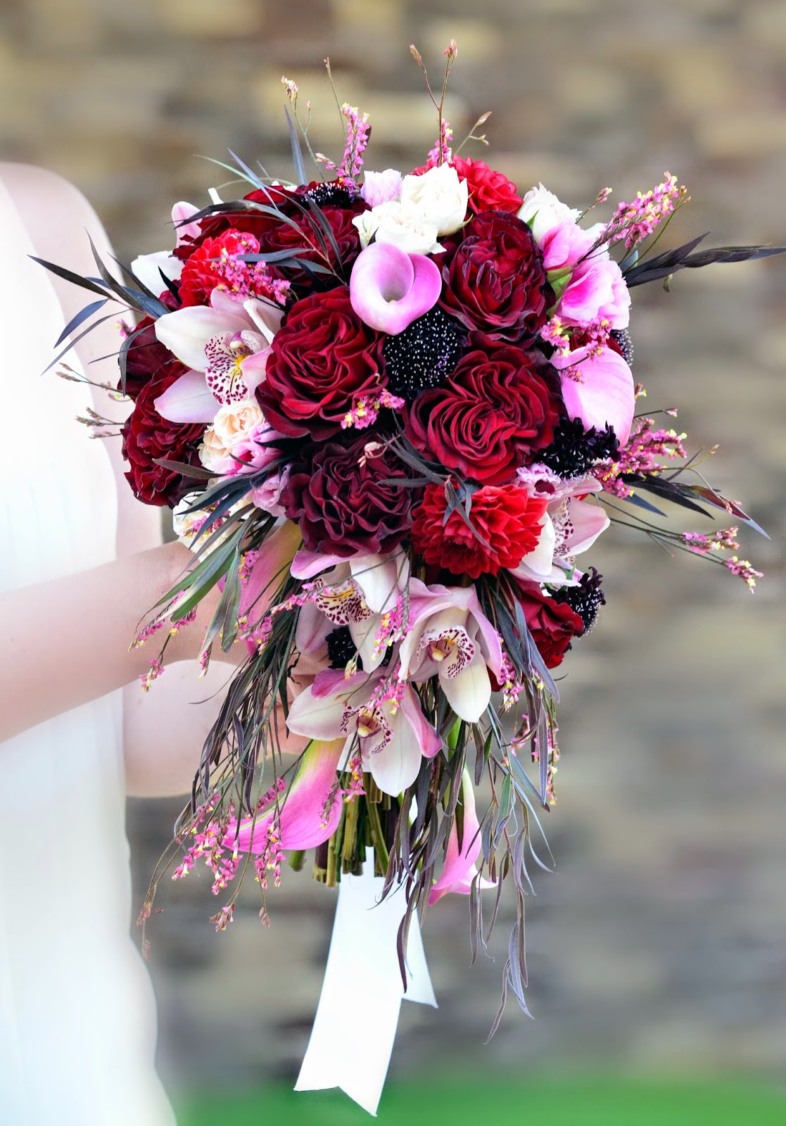 The Flower Magician Cascade Bouquet Of Orchids Calla Lilies Roses