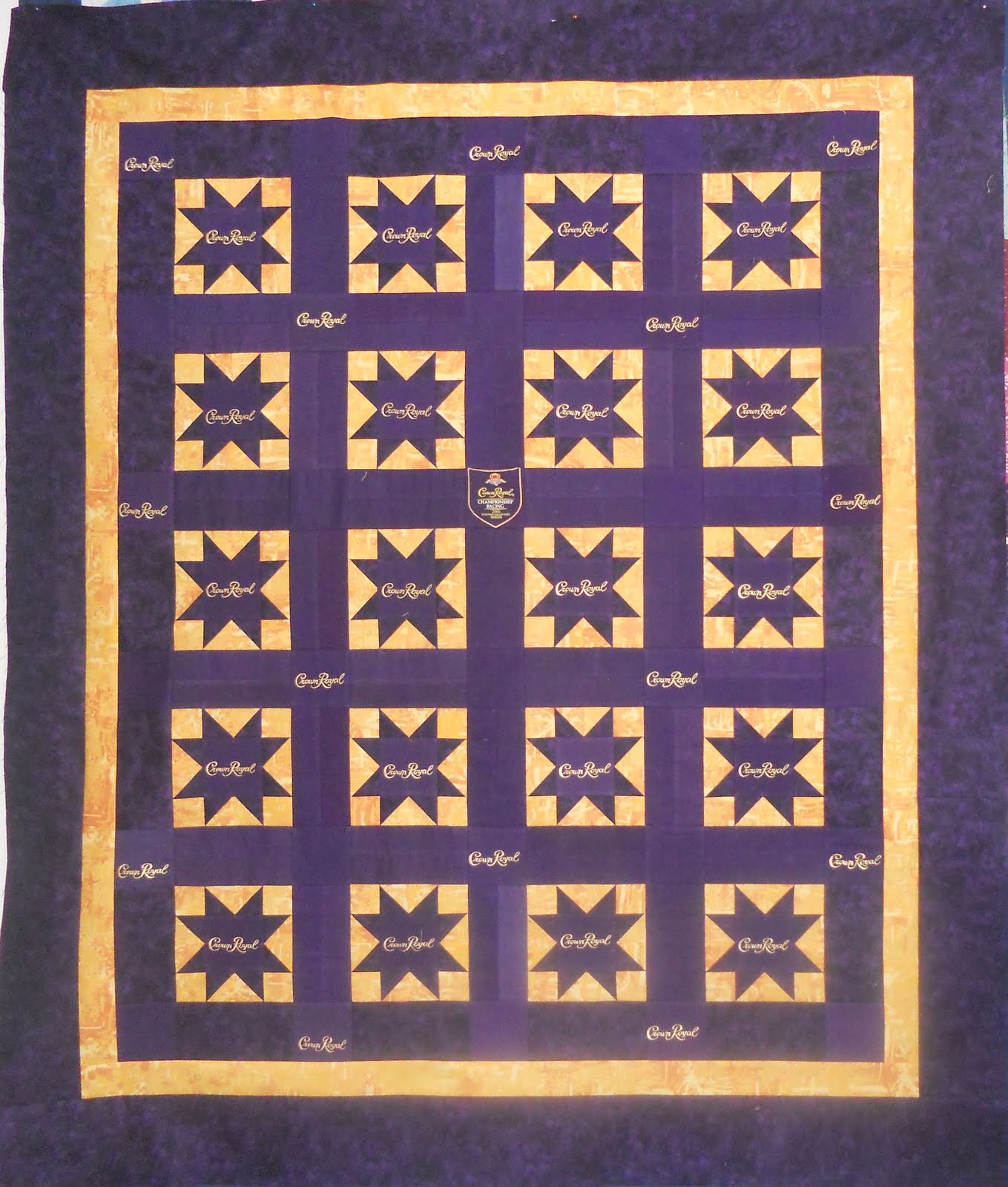 Katie's Quilts and Crafts Crown Royal Quilt Finished!