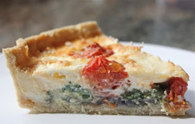spinach, tomato and goat's cheese quiche