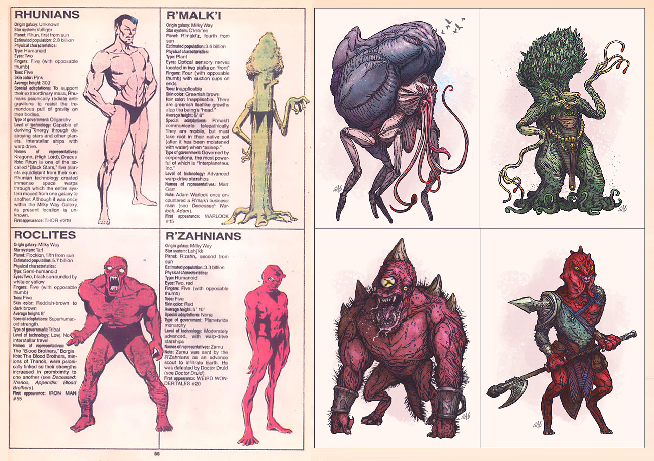 The DOODLES, DESIGNS, and aRT of CHRISTOPHER BURDETT Alien Races