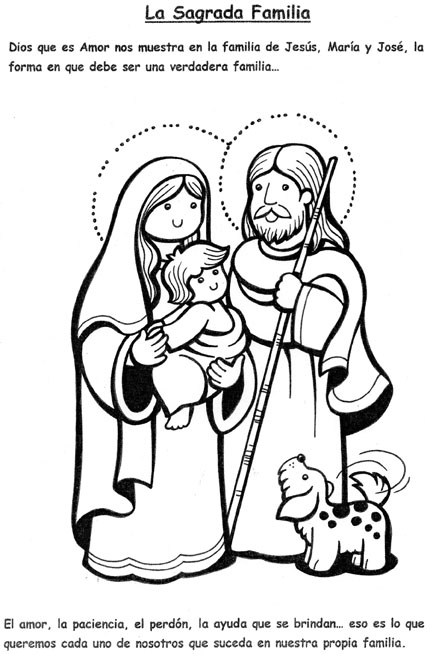 La sagrada familia en caricatura para colorear - Imagui