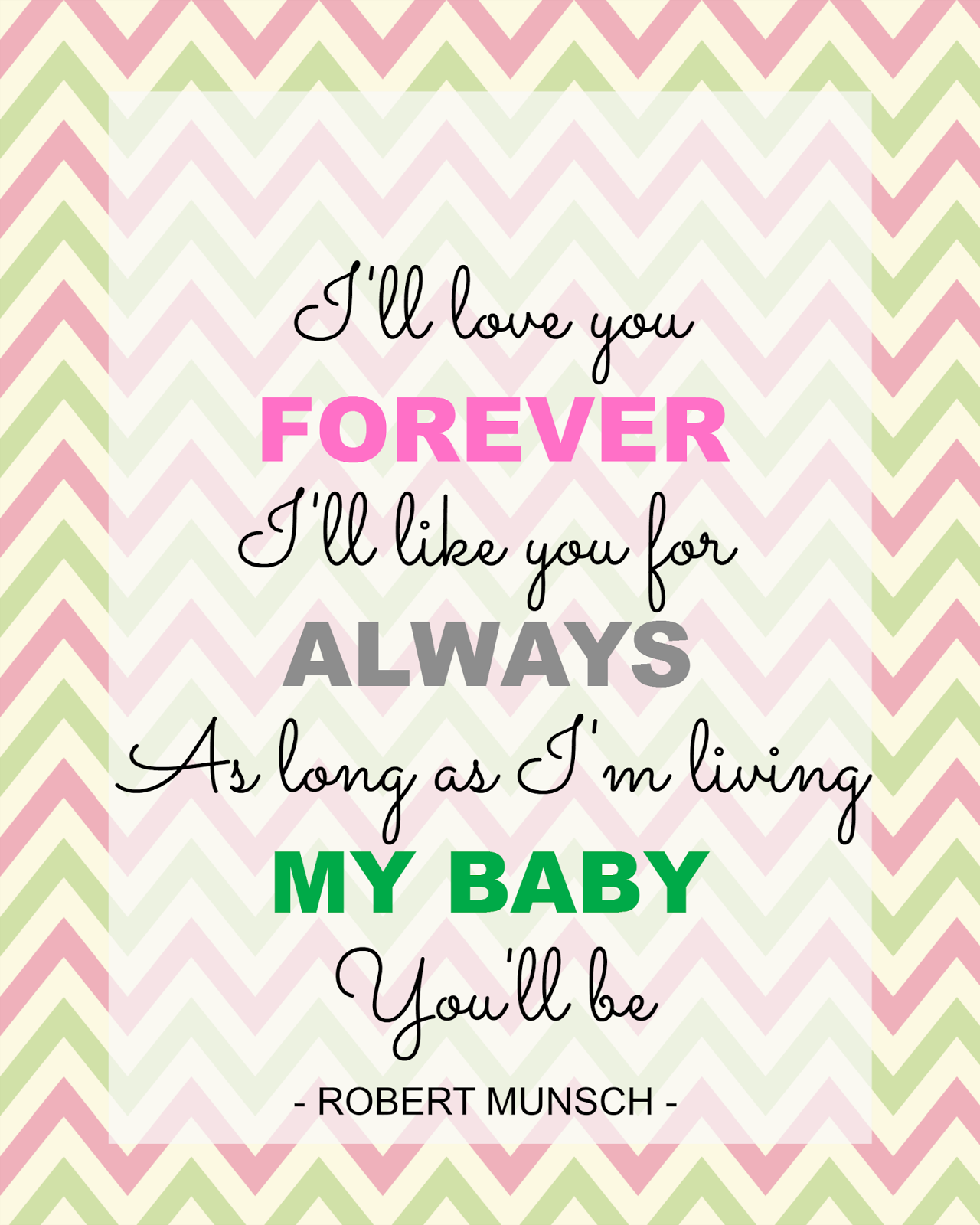 Simplicity FREE Printable 8x10 I'll Love You Forever