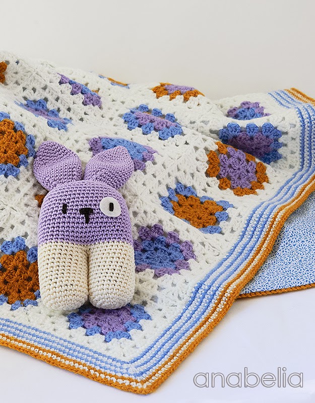 Anabelia craft design Crochet baby blanket and bunny rattle