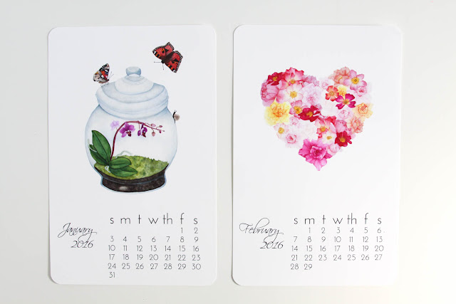 calendar, watercolor, Anne Butera, My Giant Strawberry