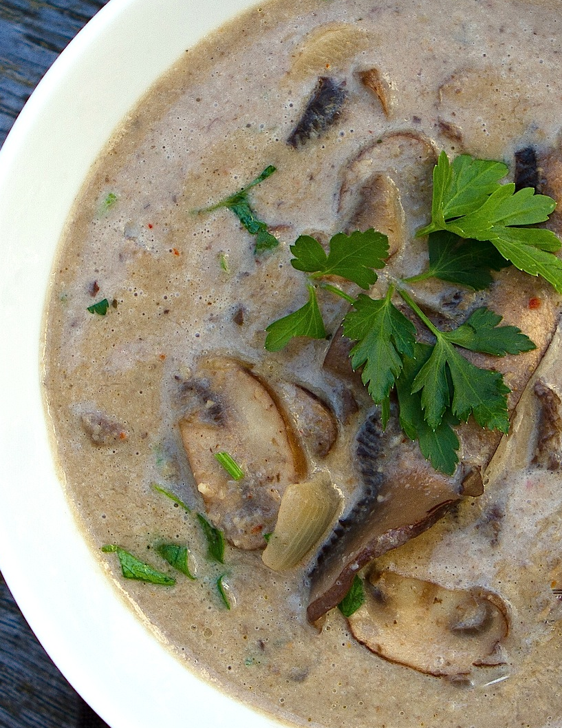 Scrumpdillyicious Mushroom Soup with Truffle Oil & Sherry