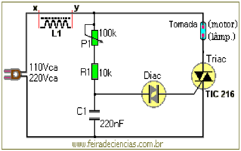 Conhecendo componentes eletronicos - Página 2 Triac+circuito+dimmer