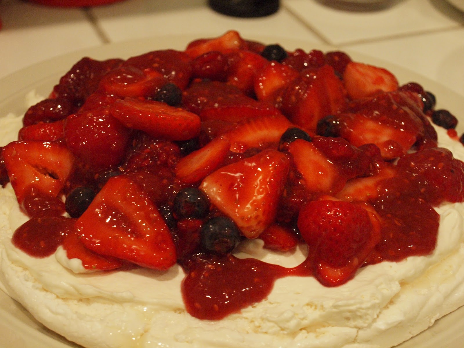 Cook The Hell Out of It! Pavlova with Raspberry Sauce and Mixed Berries