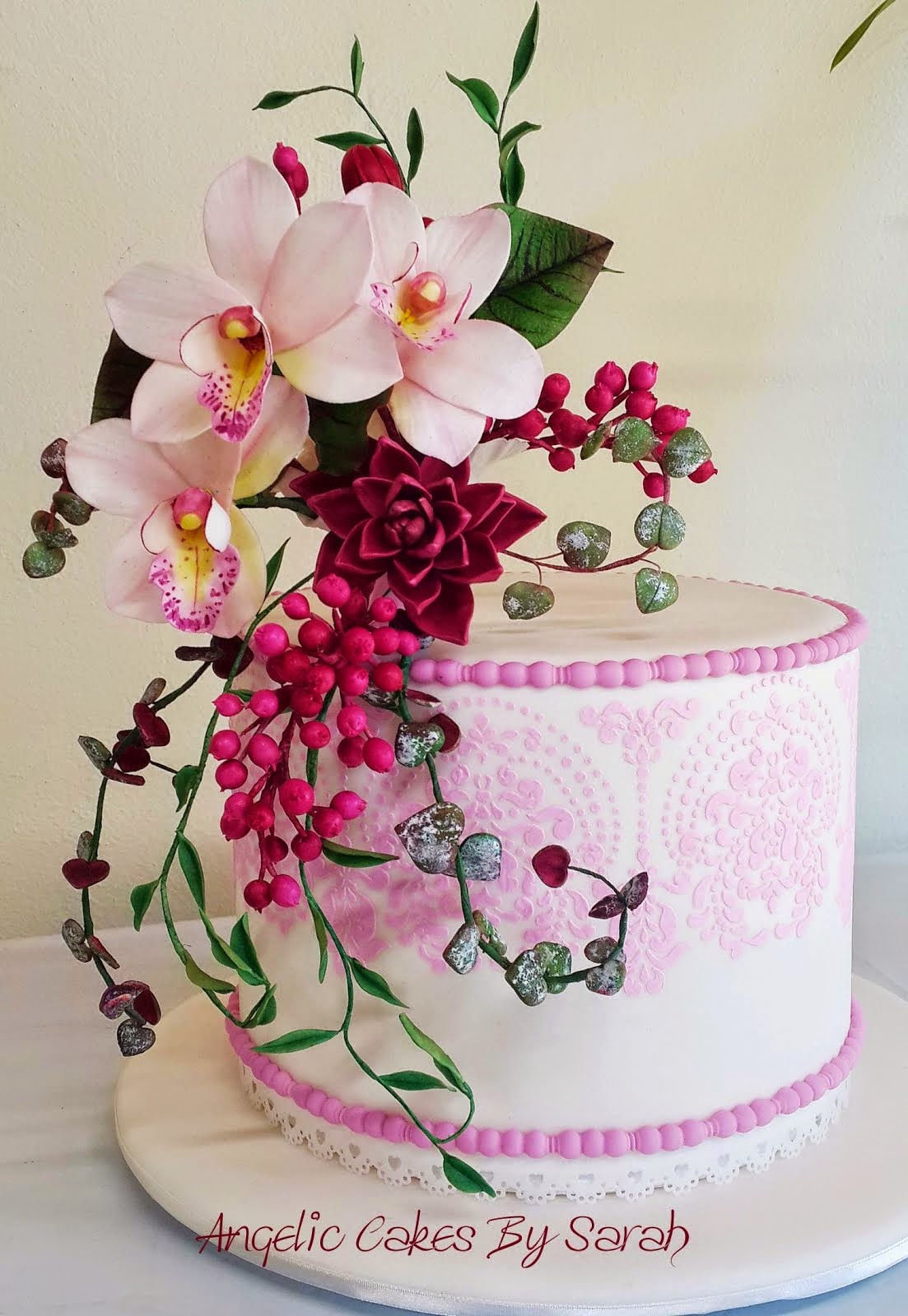 Pink Orchids Cake