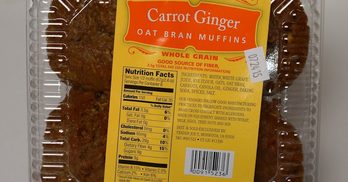 Exploring Trader Joe's Trader Joe's Carrot Ginger Oat Bran Muffins