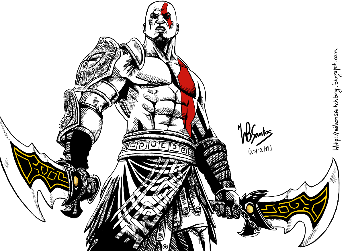 God of War III Kratos Drawing, logo, video Game png