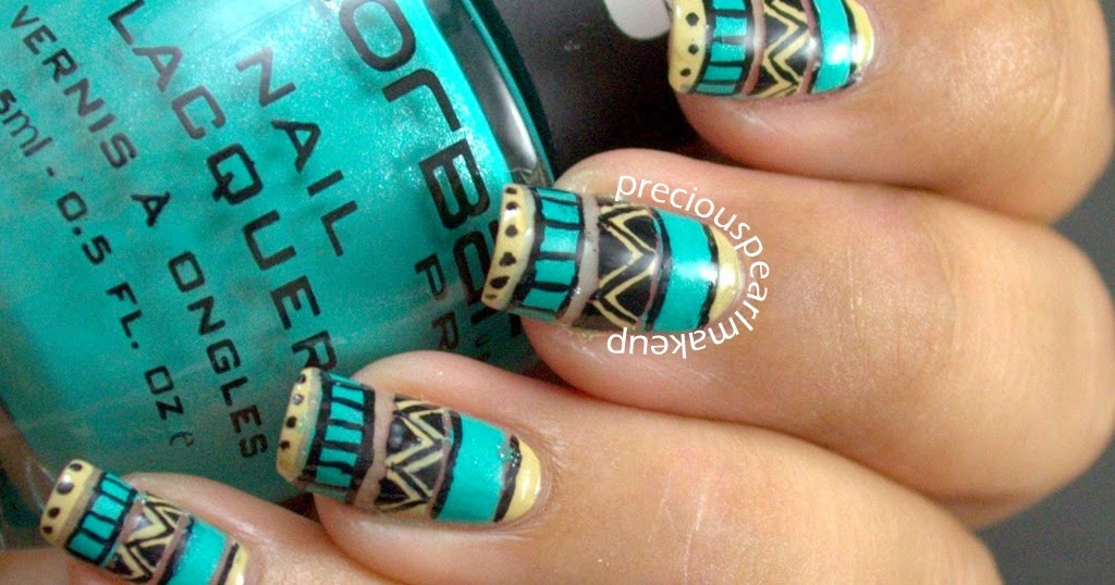 1. Cute and Easy Tribal Nail Design Tutorial - wide 3