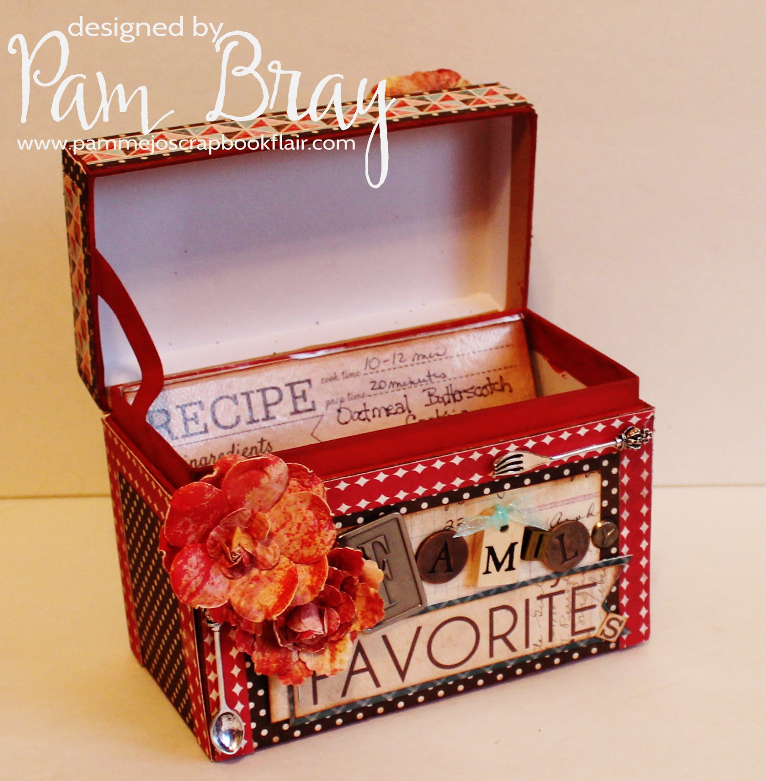 Pam Bray Designs A Girl with Flair Home Sweet Home Recipe Box with Xyron