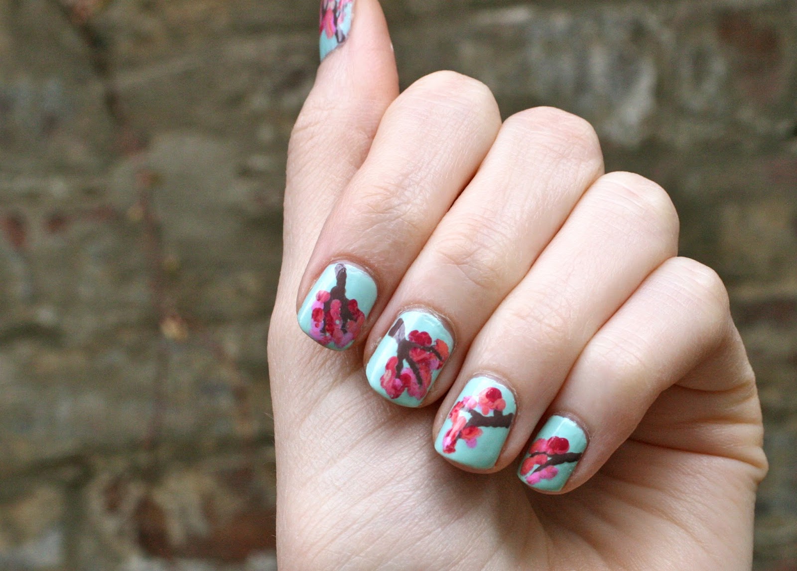8. Detailed Cherry Blossom Nail Art Tutorial - wide 3