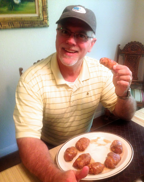 peaches, donuts, crescent rolls