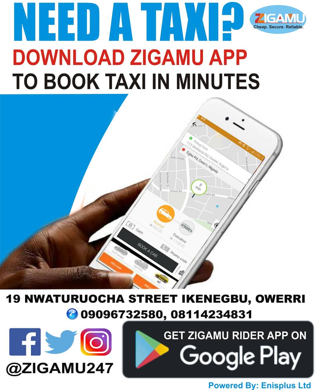 Download Zigamu Cab App