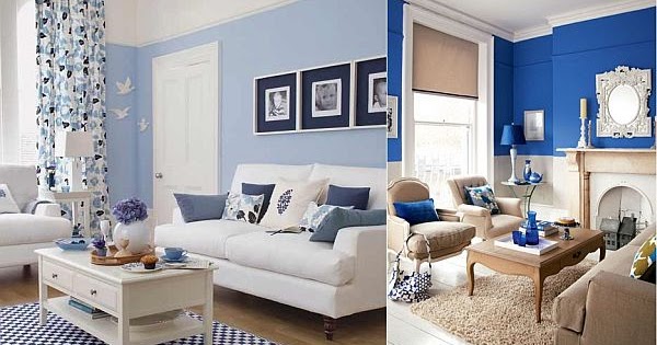 Diseños de salas en color azul y blanco | Ideas para decorar, diseñar y