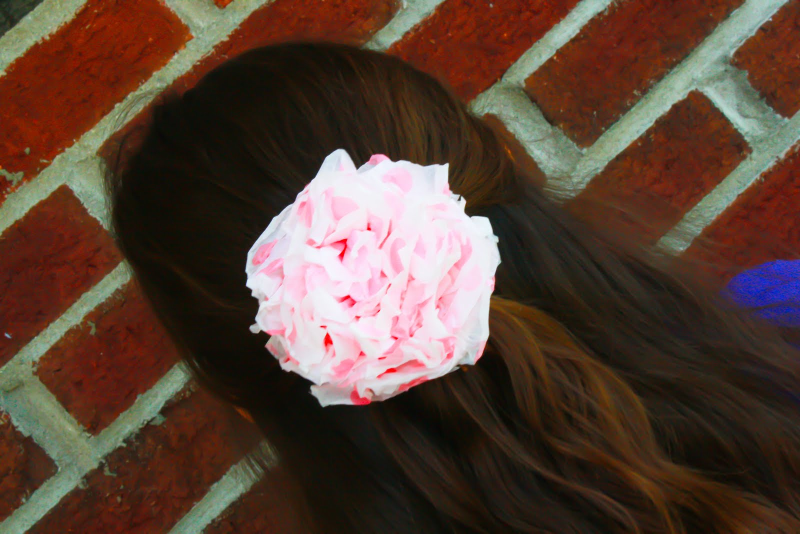 Tissue paper flower hair clips