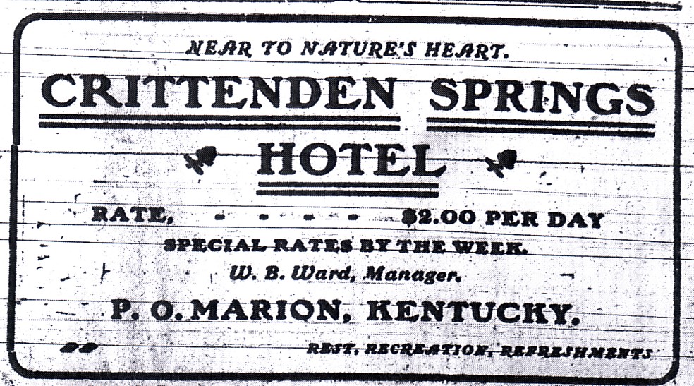 Western Kentucky Genealogy Blog Crittenden Springs Hotel Crittenden