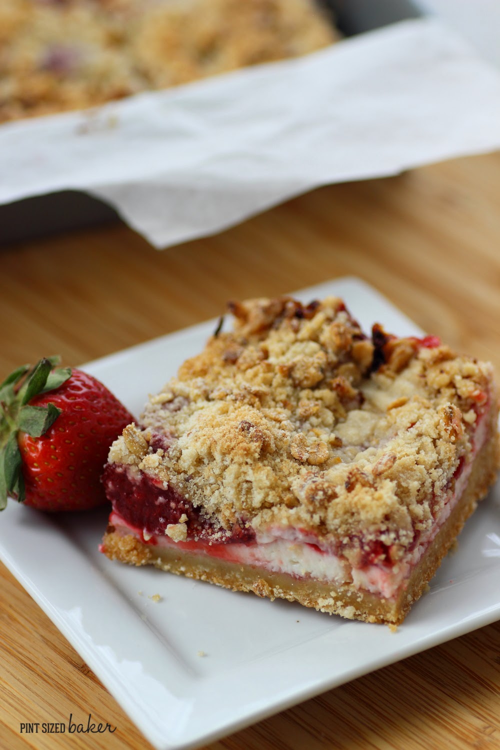 Strawberries and Cream Cookie Crumble Bars Pint Sized Baker